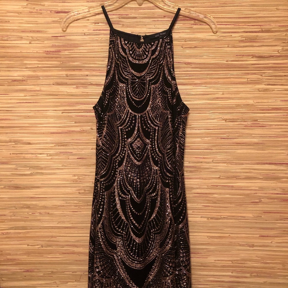Blue Sage Black and Rose Gold Dress